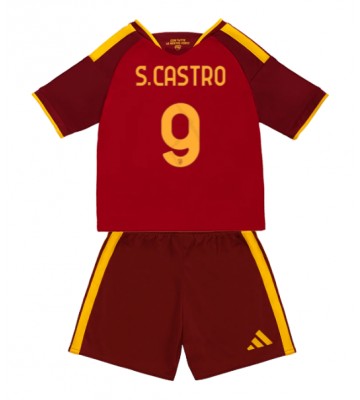 AS Roma Santiago Castro #9 Replika Hemmatröja Barn 2026-27 Kortärmad (+ Korta byxor)